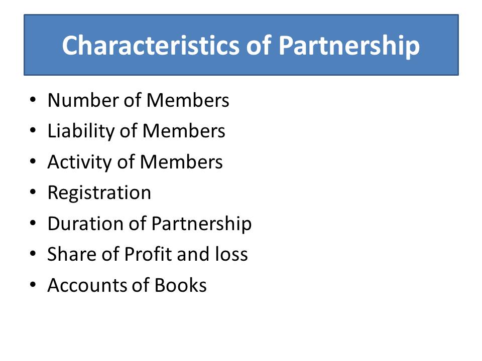 characteristics of partnership