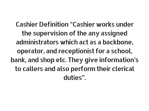 cashier definition